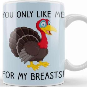 Baskı Dükkanı You Only Like Me For My Breasts Funny Thanksgiving Kupa
