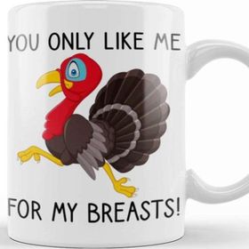 Baskı Dükkanı You Only Like Me For My Breasts Funny Thanksgiving Kupa