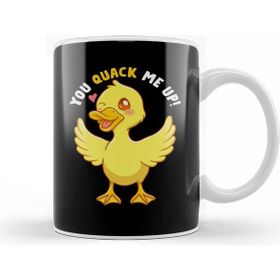 Baskı Dükkanı You Quack Me Up! Adorable Duckling Crack Me Up Pun Porselen Beyaz Kupa Bardak