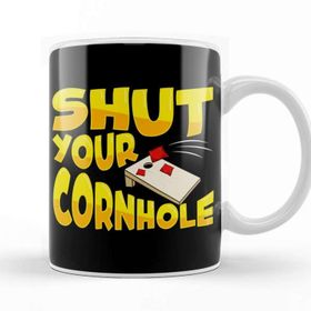 Baskı Dükkanı You Shuck At Cornhole Cute Funny Shut Your Cornhole Bean Bag Tossing Porselen Beyaz Kupa Bardak
