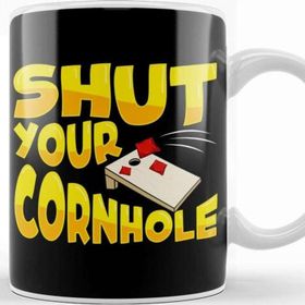 Baskı Dükkanı You Shuck At Cornhole Cute Funny Shut Your Cornhole Bean Bag Tossing Porselen Beyaz Kupa Bardak