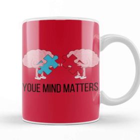 Baskı Dükkanı Youe Mınd Matters Porselen Beyaz Kupa Bardak