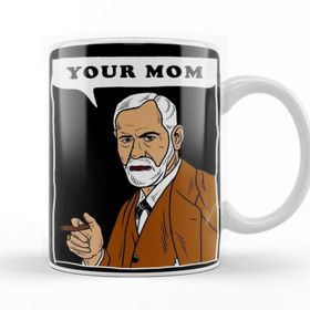 Baskı Dükkanı Your Mom Freud Porselen Beyaz Kupa Bardak