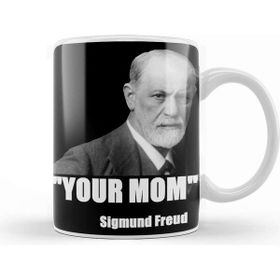 Baskı Dükkanı Your Mom Sigmund Freud Funny Quote Porselen Beyaz Kupa Bardak
