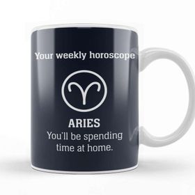 Baskı Dükkanı Your Weekly Horoscope Aries Self Isolation Porselen Beyaz Kupa Bardak