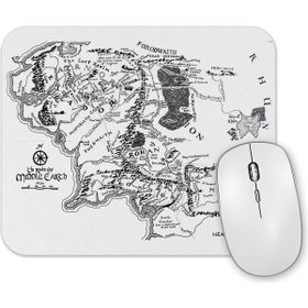 Baskı Dükkanı Yüzüklerin Efendisi Lord of the Rings Orta Dünya Haritası Mouse Pad