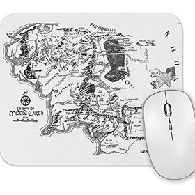 Baskı Dükkanı Yüzüklerin Efendisi Lord of the Rings Orta Dünya Haritası Mouse Pad
