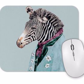 Baskı Dükkanı Zebra Mavi Mouse Pad