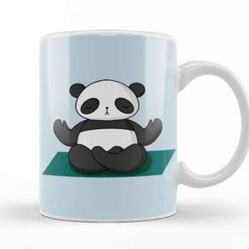 Baskı Dükkanı Zen Panda Yoga Porselen Beyaz Kupa Bardak
