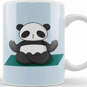 Baskı Dükkanı Zen Panda Yoga Porselen Beyaz Kupa Bardak