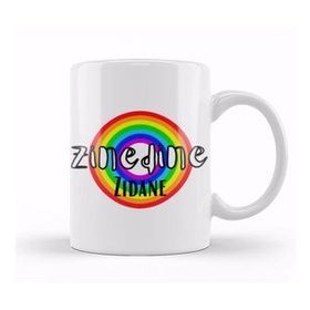 Baskı Dükkanı Zinedine Zidane Retro Rainbow Style Kupa Bardak