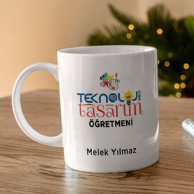 Baskı Kenti Teknoloji Tasarım Öğretmeni Tasarımlı Kişiye Özel Kupa Bardak