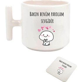 Baskı Tech Bakın Benim Parolam Sevgidir Baskılı Kupa