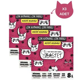 Bastet Natural 3x8 lt Topaklanan Premium Doğal Hafif Kedi Kumu