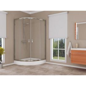 Batheus Sheer Oval Duşakabin 90x90 5 mm Temperli Cam Duş Teknesi