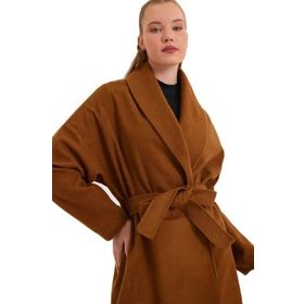 Batik A6196 Kruvaze Camel Kadın Kaban