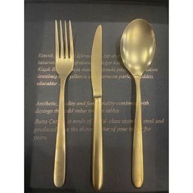 Batta Mahila 8100 Titanyum Mat Gold 42 Parça Çatal Kaşık Bıçak Takımı