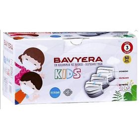 Bavyera 3 Katlı Meltblown Beyaz 50 Adet Çocuk Maske