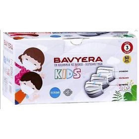 Bavyera 3 Katlı Meltblown Beyaz 50 Adet Çocuk Maske