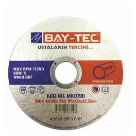 Bay-Tec 115 mm İnox Kesici Taşlama Diski