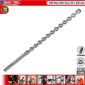 Bay-Tec 20x520 mm Sds Max Hilti Matkap Ucu