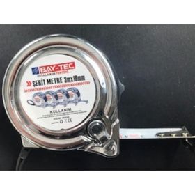 Bay-Tec 3 mt 16 mm Krom Dayanıklı ve Kolay Kullanım Şerit Metre