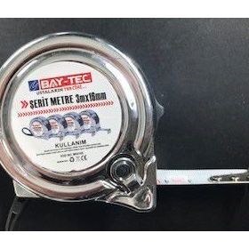Bay-Tec 3 mt 16 mm Krom Dayanıklı ve Kolay Kullanım Şerit Metre