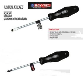 Bay-Tec Düz 8x200 mm Tekli Tornavida