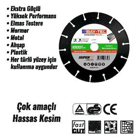 Bay-Tec MK-0283 115 mm Çok Amaçlı Elmas Testere