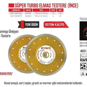 Bay-Tec MK0281 115 mm İnce Süper Turbo Elmas Testere