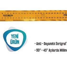 Bay-Tec MK0393 Sarı Gönye 400 mm Sarı Gönye