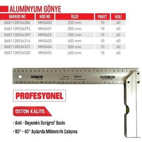 Bay-Tec MK0400 250 mm Alüminyum Gönye