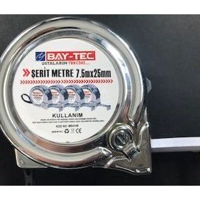 Bay-Tec Mk4148 7.5 mt 25 mm Krom Şerit Metre