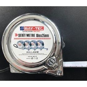 Bay-Tec Mk4149 10 mt 25 mm Krom Şerit Metre