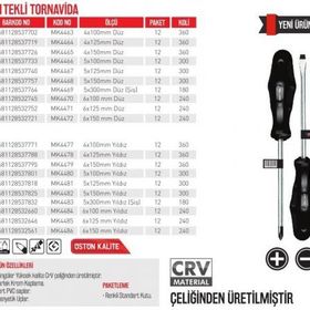 Bay-Tec MK448 5x300 mm Yıldız Şiş Tekli Tornavida