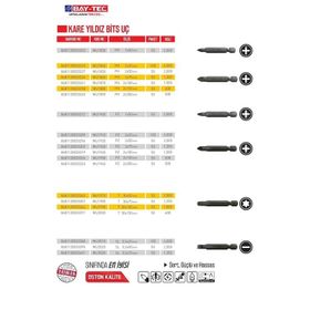 Bay-Tec MU1960 2 Adet Pz 2x200 mm Kare Pozi Bits Uç
