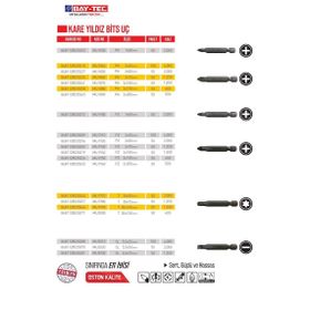 Bay-Tec MU1960 2 Adet Pz 2x200 mm Kare Pozi Bits Uç
