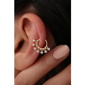 Bayar Gold 14 Ayar 7 Taşlı Taç Altın Piercing