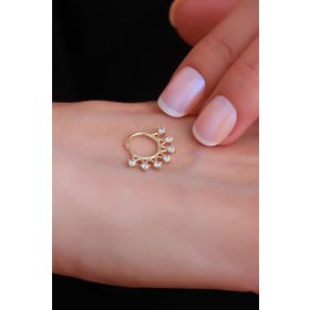 Bayar Gold 14 Ayar 7 Taşlı Taç Altın Piercing