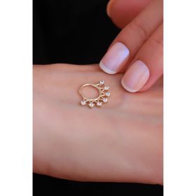 Bayar Gold 14 Ayar 7 Taşlı Taç Altın Piercing
