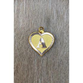 Bayar Gold 14 Ayar Altın A Harf Nostaljik Kalp Kolye Ucu