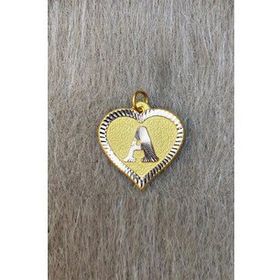 Bayar Gold 14 Ayar Altın A Harf Nostaljik Kalp Kolye Ucu