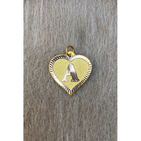 Bayar Gold 14 Ayar Altın A Harf Nostaljik Kalp Kolye Ucu