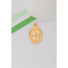 Bayar Gold 14 Ayar Altın B Harf Nostaljik Oval Kolye Ucu