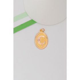 Bayar Gold 14 Ayar Altın C Harf Nostaljik Oval Kolye Ucu