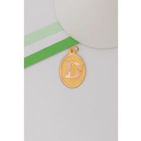 Bayar Gold 14 Ayar Altın D Harf Nostaljik Oval Kolye Ucu