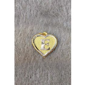 Bayar Gold 14 Ayar Altın E Harf Nostaljik Kalp Kolye Ucu