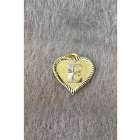 Bayar Gold 14 Ayar Altın E Harf Nostaljik Kalp Kolye Ucu