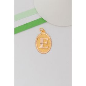Bayar Gold 14 Ayar Altın E Harf Nostaljik Oval Kolye Ucu