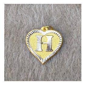 Bayar Gold 14 Ayar Altın H Harf Nostaljik Kalp Kolye Ucu